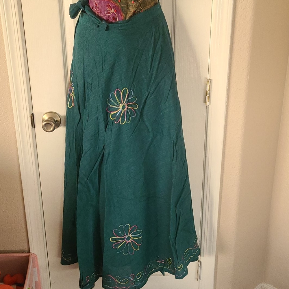 Long wrap around skirt